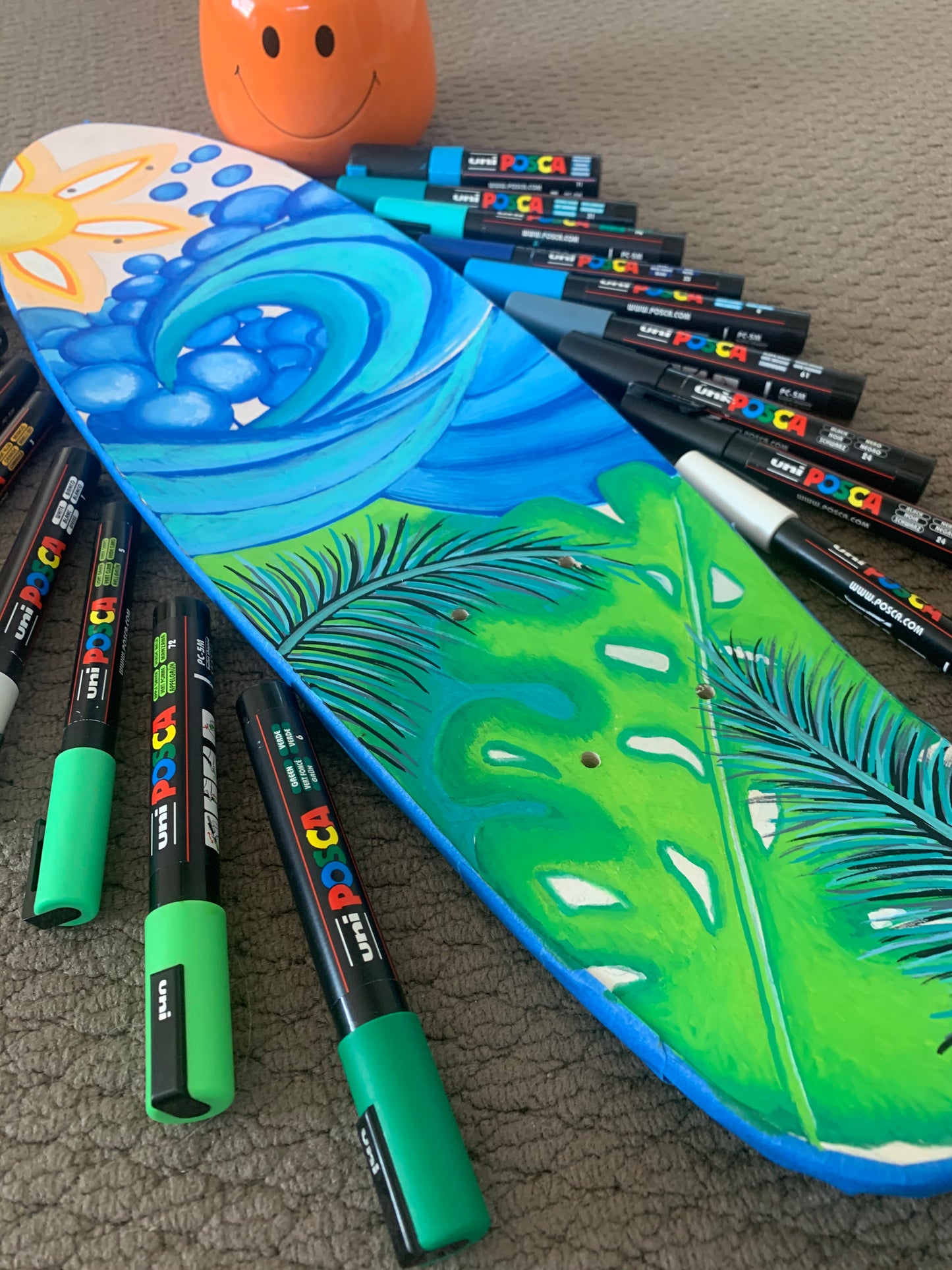 "Tropical" Skate Deck Design